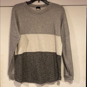 Striped gray sweatshirt!